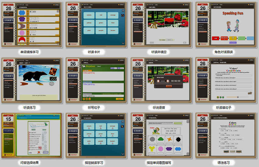 托马斯少儿英语在线学习平台-主题内容学习形式图示
